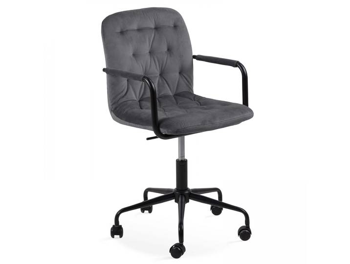 Oviala - Chaise de bureau à roulettes en velours