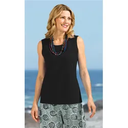 Baumwoll-Mix-Top in schwarz in Größe 40 von DW-Shop, Schwarz, 40