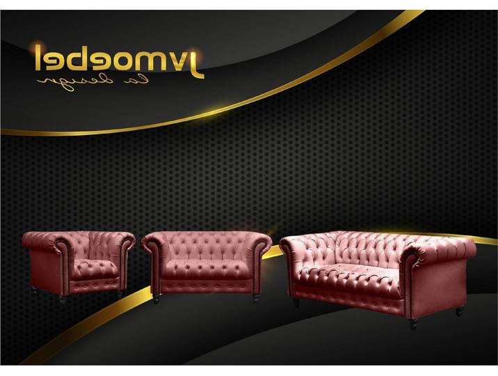 Xlmoebel Polstergarnitur Chesterfield Design Sofagarnitur 3-Sitzer Couch Möbel, (Sofagarnitur, 3-tlg., 3-teilig), Made in Europa