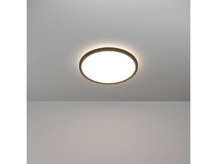 LED-Deckenleuchte Rund Ø 30cm Schwarz/Schwarz Polycarbonat LED LED-Platine