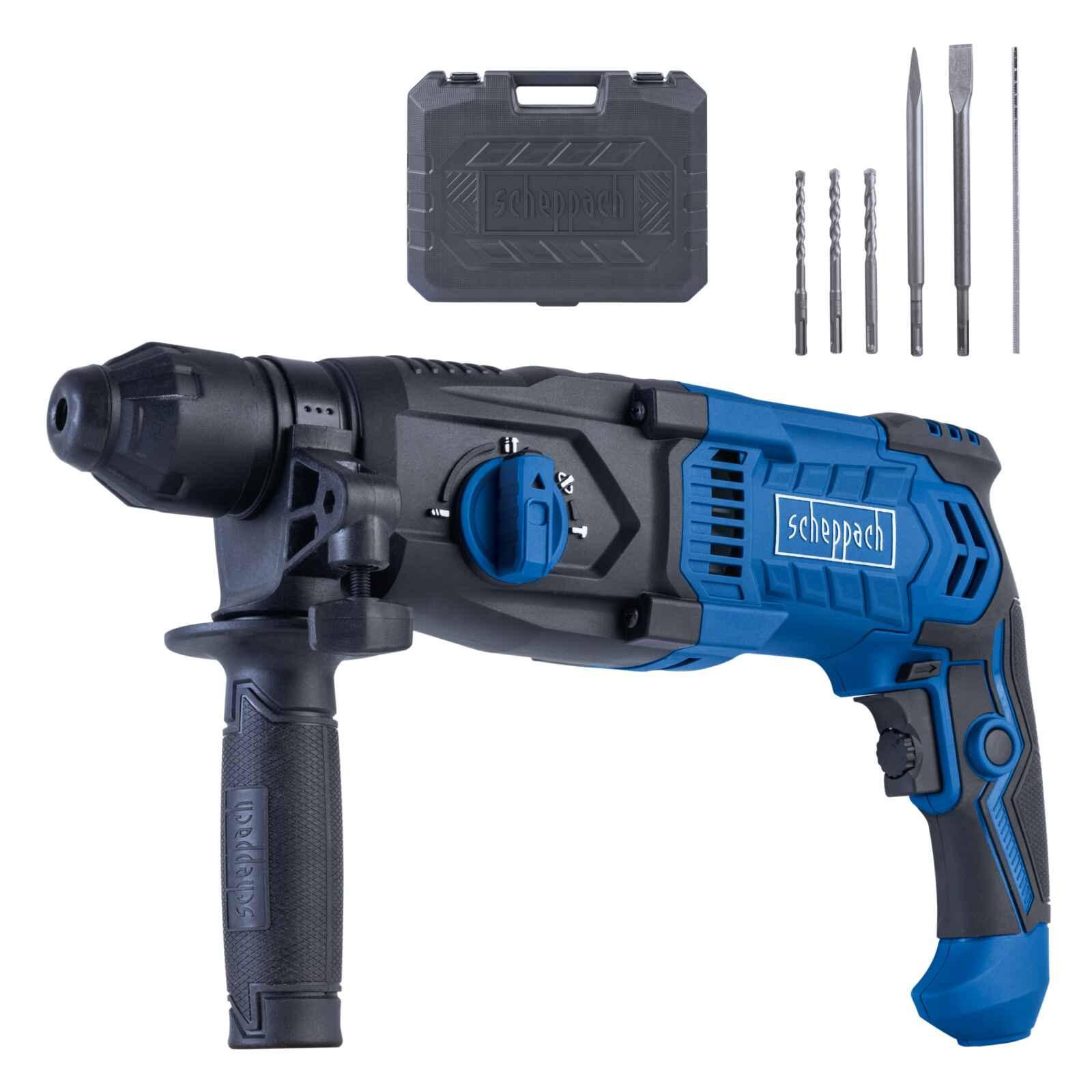 Scheppach Boorhamer DH2260 - 1050W, 230V, 3 Joule slagkracht, SDS-Plus, 26 mm boordiameter, 4-in-1 functie, 5500 slagen per minuut, variabele snelheid