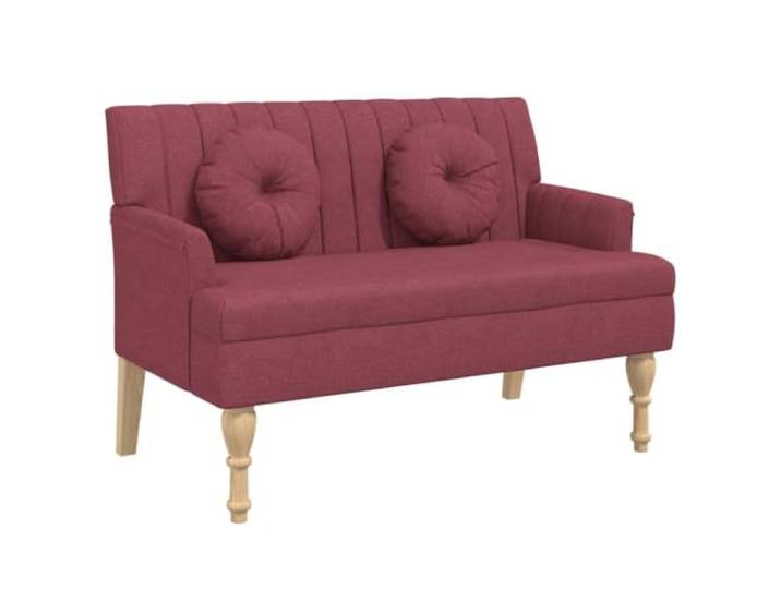 Makastle Sitzbank mit Kissen Weinrot 113x64,5x75,5 cm Stoff