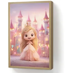 NACHTTISCHLAMPE MIT AKKU Prinzessin - Rosa - Schloss 40x60 cm