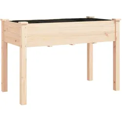 Helloshop26 - Hochbeet für Pflanzen Blumen Terrasse Garten mit Einsatz 118 x 59 x 76 cm massives Tannenholz braun 02_0038120