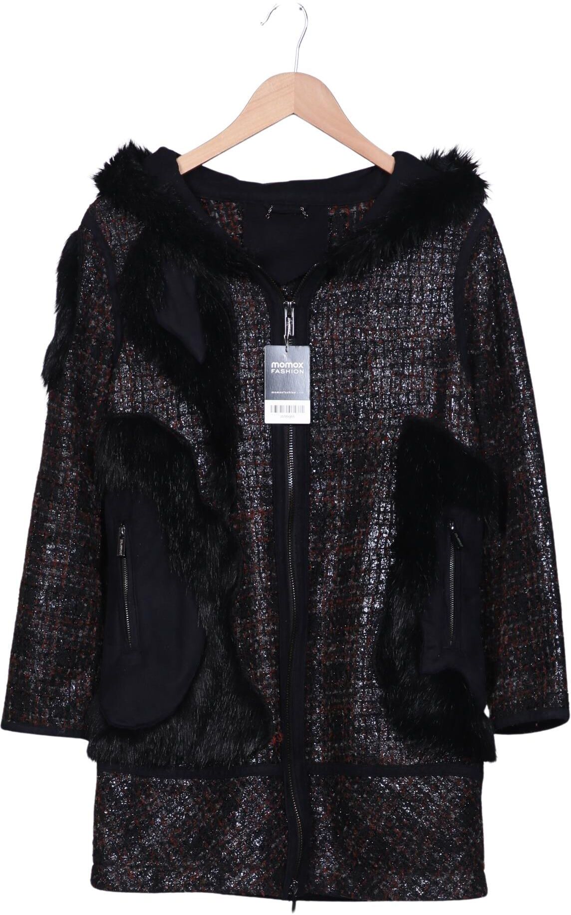 Custo Barcelona Damen Mantel, Schwarz, Gr. EU 30 (IT 36), Synthetik / Baumwolle / Viskose - Second Hand