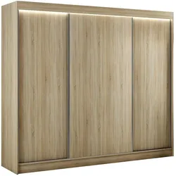 KLEIDERSCHRANK BEROG mit LED - 250 cm - Sonoma Eiche