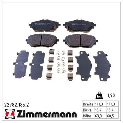 ZIMMERMANN Bremsbelagsatz, Scheibenbremse 227821852 Vorderachse für TOYOTA