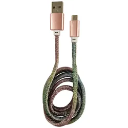 LC-Power LC-C-USB-MICRO-1M-4 USB A zu Micro-USB Kabel, Disco-Glitzer, 1m