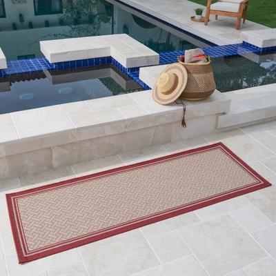 Gertmenian Paseo Soroa Red Classic Border Flatweave Indoor/ Outdoor Area Rug