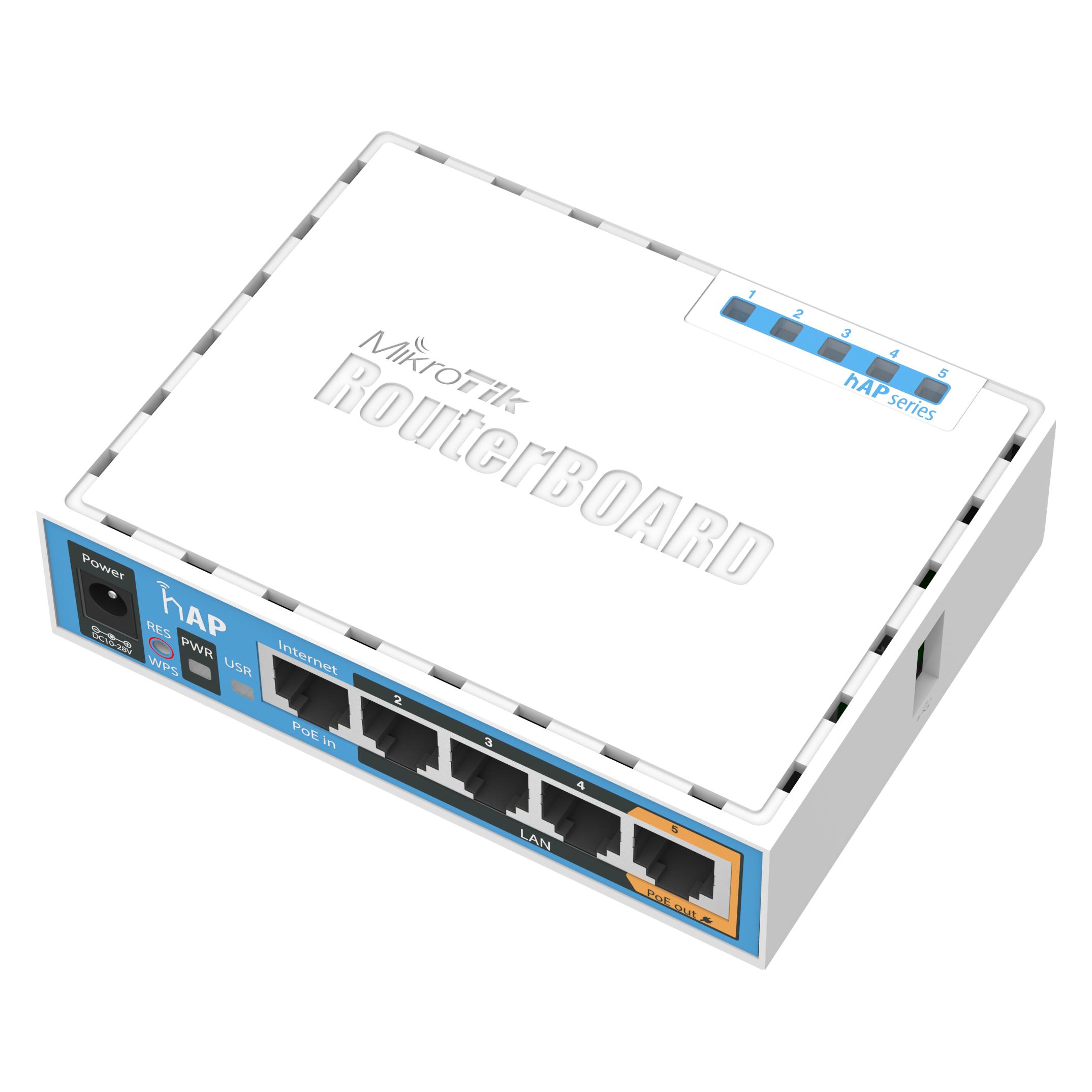MikroTik RB951UI-2ND - hAP mit 650 MHz CPU, 64 MB RAM, 5x LAN (RB951UI-2ND)