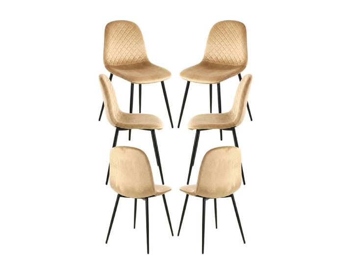 6er Set Boide Stühle - Champagne