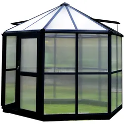 HC Home & Living Wintergarten-/Sommergarten Haus aus Aluminium, ca. 320 x 283 x 275 cm - Schwarz