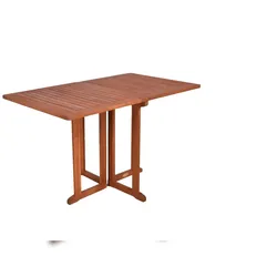DELUKE Gartentisch ANGERS eckig klappbar - Eukalyptus, Natur, 120x70x73cm | Klapptisch Balkontisch Wetterfest Outdoor Tisch