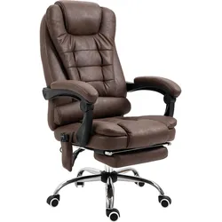 CHEFSESSEL mit Massagefunktion, Ergonomisch Schreibtischstuhl mit Liegefunktion