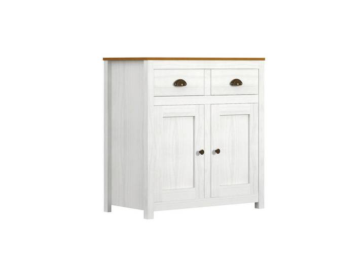 Mid.you Kommode, Braun, Weiß, Holz, Kiefer, massiv, 4 Schublade(n) Schubladen, 86x90x45 cm, Holzmöbel, Kleinmöbel Holz, Holzkommoden