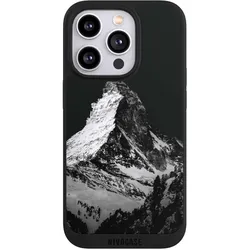 Nivocase Handyhülle für Apple iPhone 14 Pro Hülle NIVOpure Case Schwarz Alpspitze Berg Schnee (Apple iPhone 14 Pro), Smartphone Hülle, Schwarz