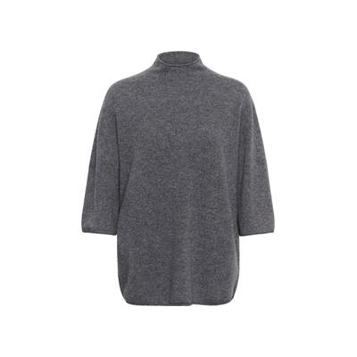 Strickpullover SOAKED IN LUXURY "Damen Strickpullover SLSida", Damen, Gr. S, grau (grau melange), Obermaterial: 100% Wolle WO., Pullover Strickpullover