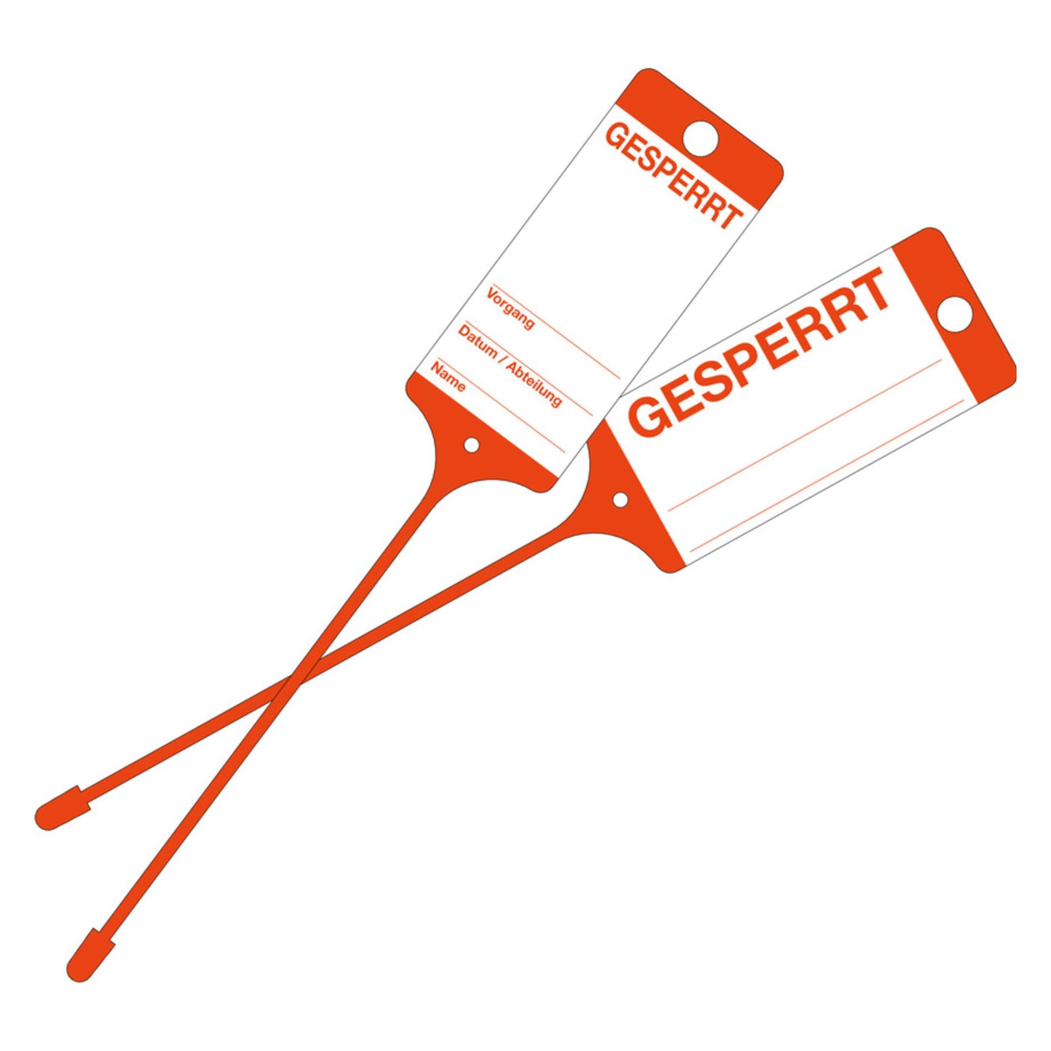 Eichner Hängeetiketten Gesperrt rot 21,5 x 5,8 cm gelocht, 200 St. (9219-00769)