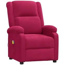 vidaXL Massagesessel Weinrot Samt