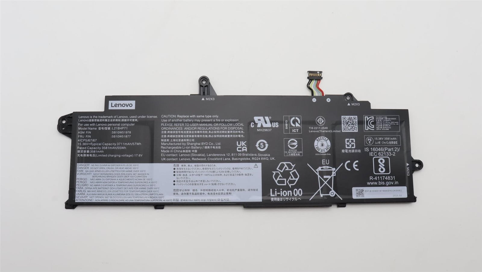 Lenovo laptopbatterij lithium-ion