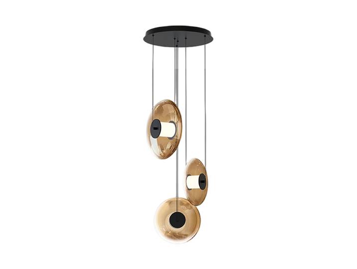 LED Design Pendellampe „Diabolo“ 3-flammig Schwarz, Amber Schuller