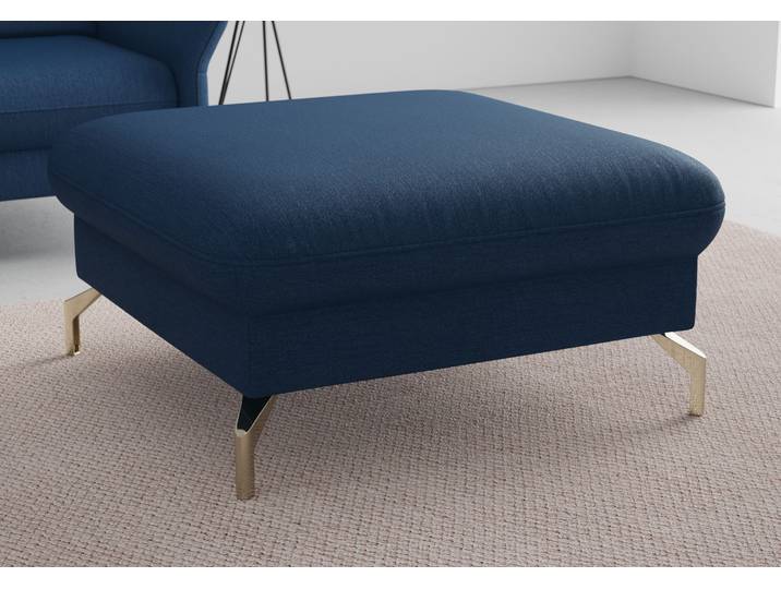 Hocker SIT & MORE Fashion , blau, B:89cm H:45cm T:89cm, Hocker, Hocker, inklusive Federkern, mit satinierten Nickelfüssen