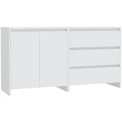 vidaXL 2-tlg. Sideboard Weiß Holzwerkstoff