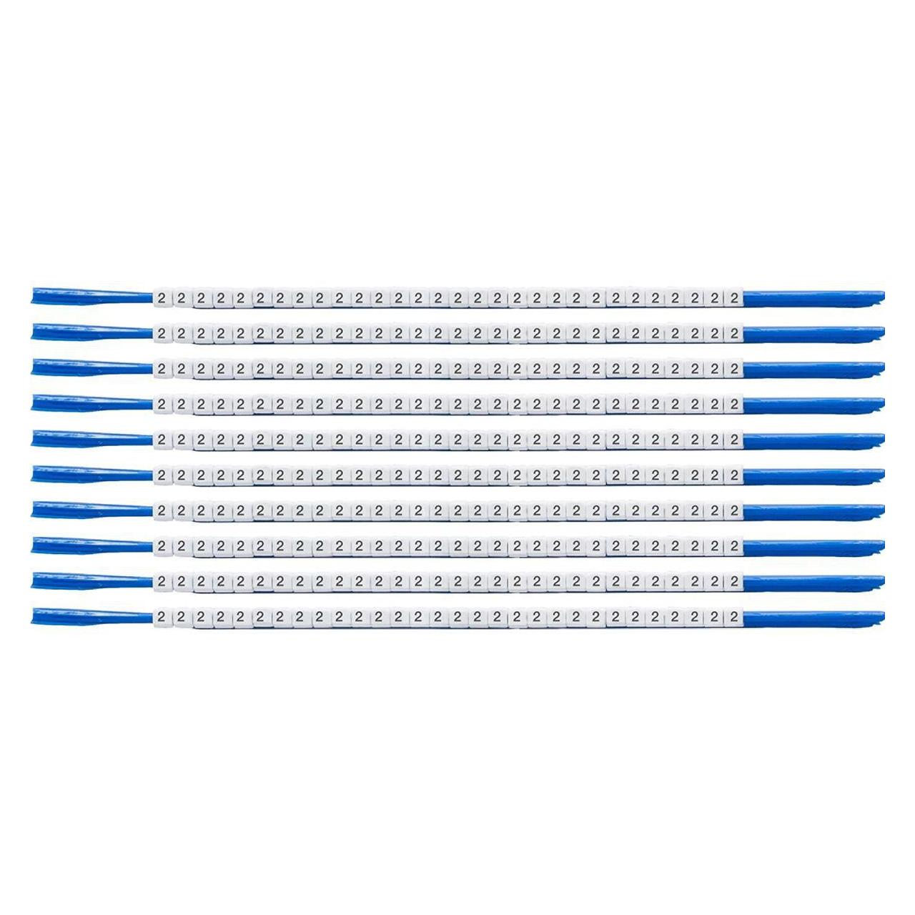 Brady SCN-07-2, Clipsleeve Drahtmarkierer, Beschriftung "" 2 "", für Kabeldurchmesser von 1,9 (133002)