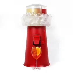 Sprizzer: die innovative Maschine für einen perfekten Spritz in 5 Sekunden direkt im Glas. Ohne Strom und Batterien. Rot. 3 Liter. 52x25x25 cm