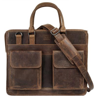 Aktentasche BAGAN "BAGAN Herren, Damen echt Leder", Gr. B/H/T: 35cm x 30cm x 8cm onesize, braun, Leder, Taschen, echt Leder