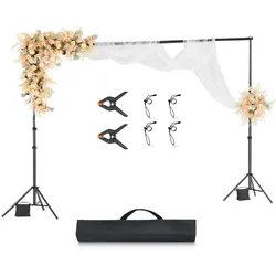 VEVOR Hintergrundständer verstellbares Fotohintergrundständer (Hintergrundtuch: 300 x 300 cm), tragbarer Hintergrundständer mit 2 Stativen, Bildschirmständer für Produktfotografie Studiofotografie