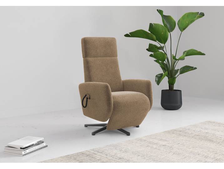 TV-Sessel GOODPRODUCT Rochelle, inkl. Kopfteilverstellung & 360 Drehfunktion , braun (hellbraun), B:71cm H:110cm T:82cm, 100% Polyester, Sessel, TV-Sessel, wahlweise mit 2 Motoren, Akku & Aufstehhilfe