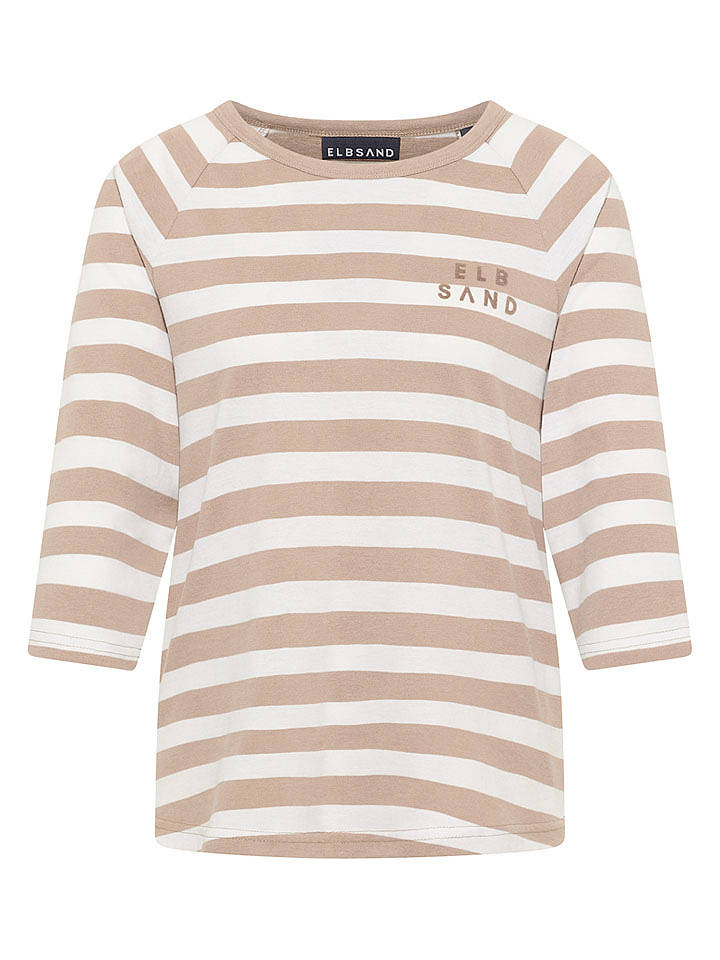 ELBSAND Longsleeve "Celin" in Beige/ Weiß - M