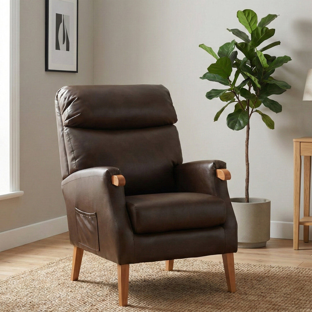 Fjørde & Co Aanya Upholstered Side Chair Tan Polyurethane 109cm H X 70cm W X 82cm D