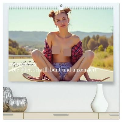 Spicy Flashbacks – Die 90er, schrill, bunt und unzensiert (hochwertiger Premium Wandkalender 2026 DIN A2 quer), Kunstdruck in Hochglanz