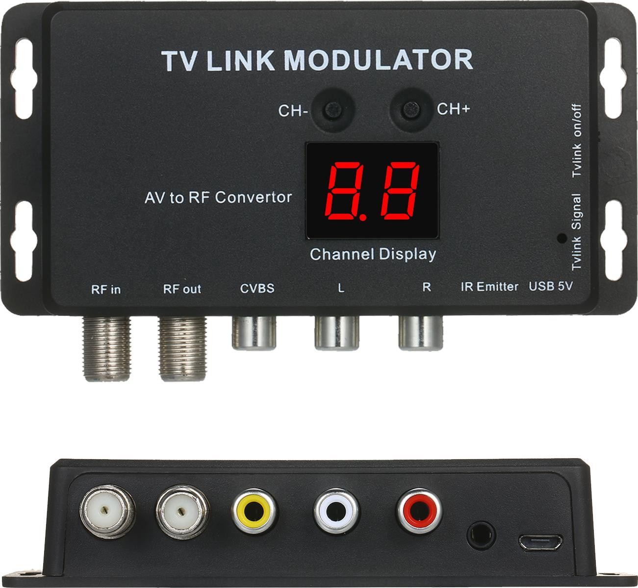 Gistuch TVLINK modulator AV-naar-RF-converter en IR-verlenger
