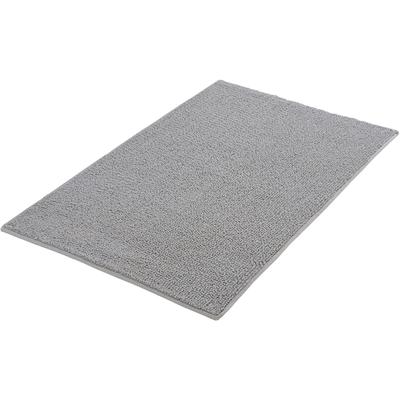 Badematte KLEINE WOLKE "Chrissy, Badvorleger, Badezimmer Teppich", grau (silbergrau), H:10mm, Baumwolle, Badematten, Badematte, Badteppich, Uni Farben