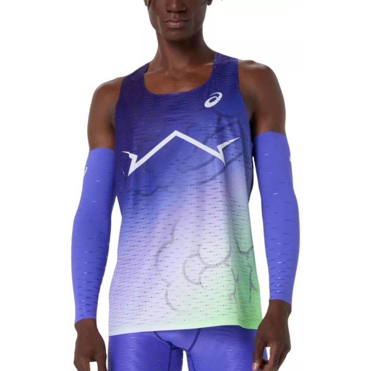 Camiseta Asics Metaspeed Sem Mangas Roxo Branco, Tamanho XL Homem