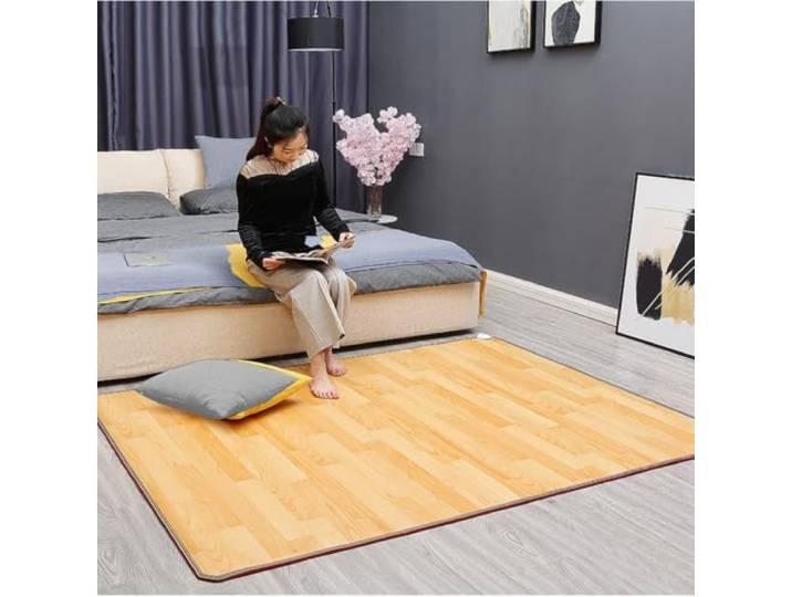 100x150cm beheizter Teppich unter dem Teppich,elektrische Matte Fußheizkissen mit Thermostat, for zu Hause, Wohnzimmer, Decke, Bodenheizung(B)