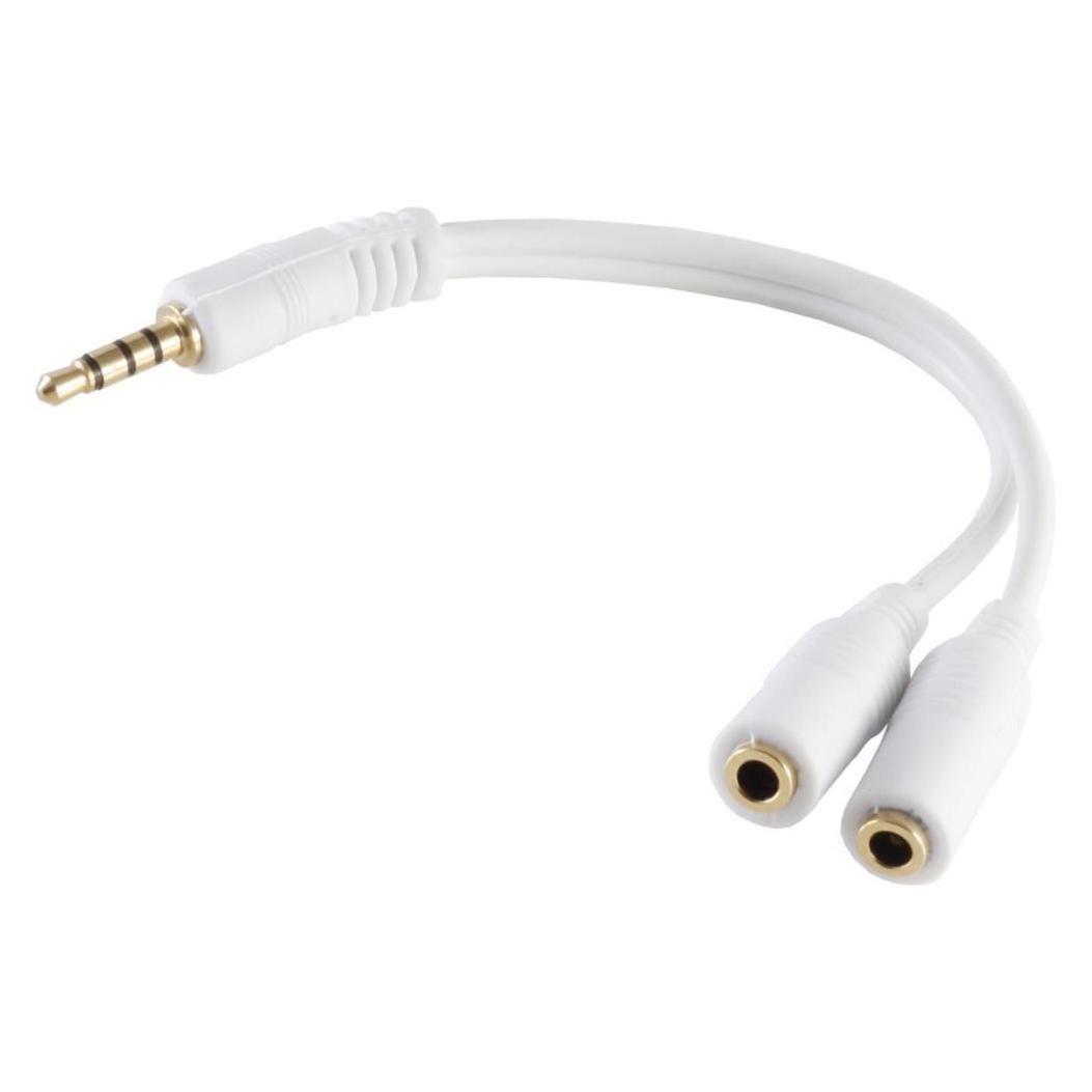 Shiverpeaks BASIC-S--Adapter, 4-pol. 3,5mm Stecker auf 2 x 4-pol. 3,5mm Buchse, vergoldete Kontakte, Stecker (0.20 m, AUX Kabel) (BS33120)
