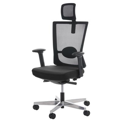 Mendler Bürostuhl MERRYFAIR Forte, Schreibtischstuhl, Sliding-Funktion ergonomisch ~ schwarz, mit Kopfstütze