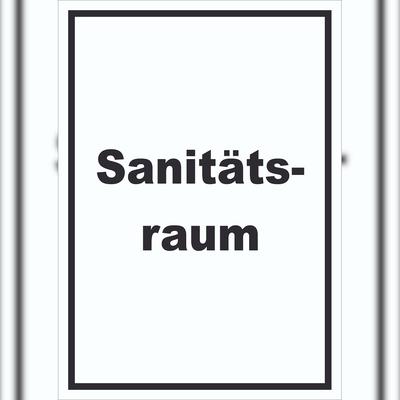 HB-Druck Sanitätsraum Schild mit Text Krankenzimmer hochkant A2 (420x594mm)