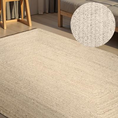 Teppich HANSE HOME "Juteteppich Teppich Juno", reinweiß, B:120cm H:9mm L:180cm, Jute, Teppiche, Teppich, Jute, Shape, Handgemacht, Wohnzimmerteppich, Naturteppich, Wohnzimmer