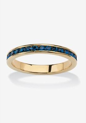 Yellow Gold Plated Simulated Birthstone Eternity Ring by PalmBeach Jewelry in September (Size 6)