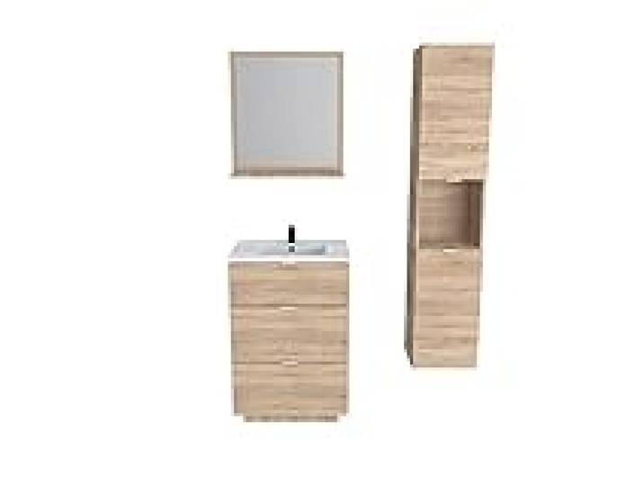 Le Quai des affaires Meuble de Salle de Bain, Panneau de Particules, Chêne Blanchi, 61x46x91