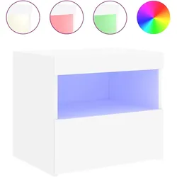 vidaXL Nachttisch mit LED-Leuchten Weiß 50x40x45 cm