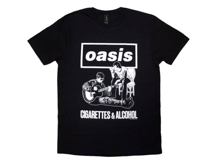 Oasis Cigarettes And Alcohol Illustration Mono T Shirt XL