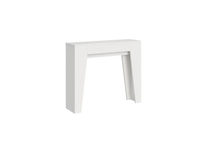 Console extensible en mélaminé Frêne Blanc - NARROW - Blanc - Stable et robuste