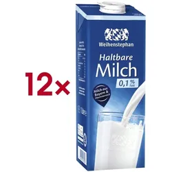 Weihenstephan 12er-Pack haltbare Milch »Entrahmte H-Milch 0,1% Fett«,
