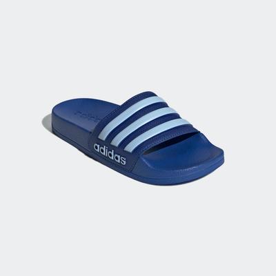 Badesandale ADIDAS SPORTSWEAR "ADILETTE SHOWER BADESCHLAPPEN", Mädchen, Gr. 37, blau (royal blau, glow blau, royal blau), Synthetik, Schuhe, Badelatschen, für Kinder & Jugendliche